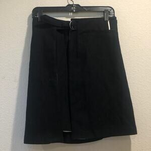 Yoshi Kondo Paris Black 100% Wool Wrap Skirt Size S